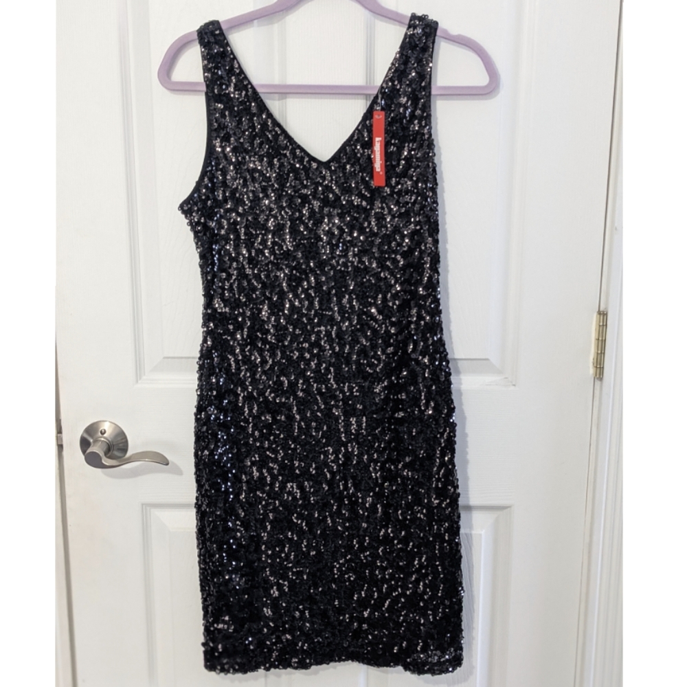 Short Black Sequin Dress